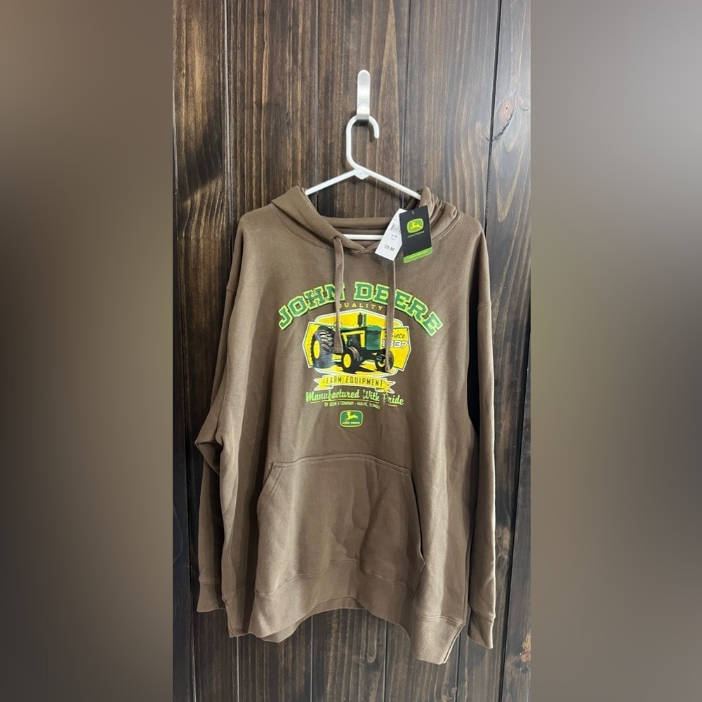 John Deere brown Graphic Tractor Sweatshirt Size XL - Picture 3 of 11